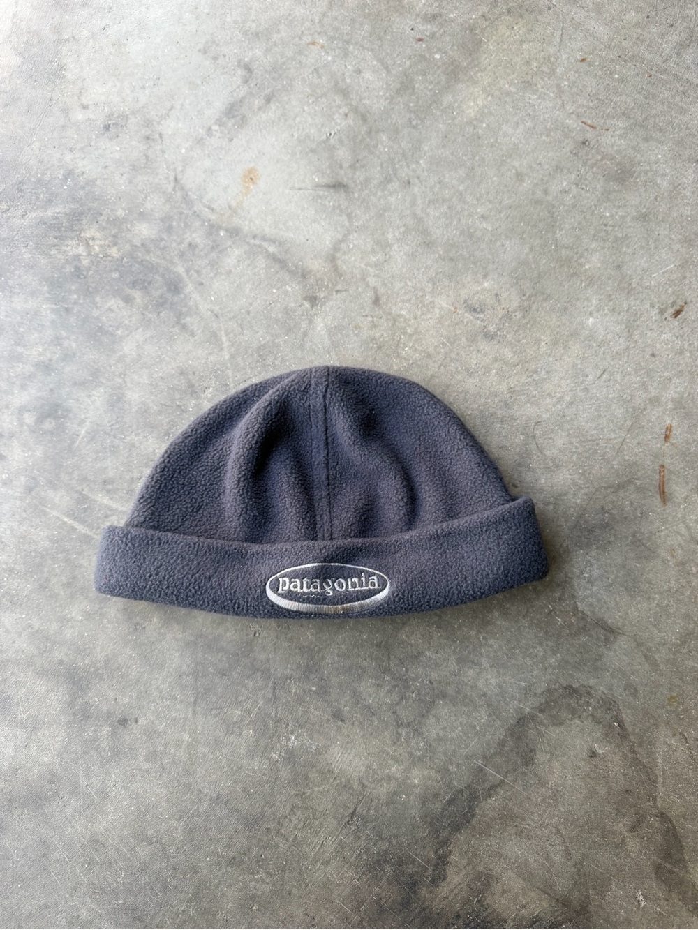 Vtg Patagonia Fleece Skull Cap Beanie Ski Gray One Size Oval Logo